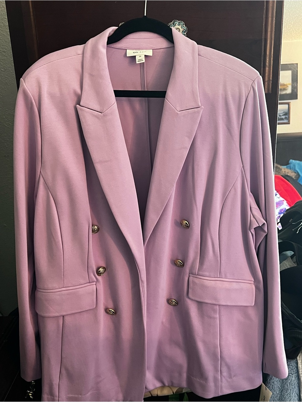 Women's Double-Breasted Lavender Blazer Jacket